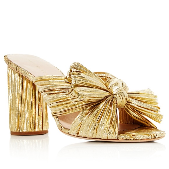 Loeffler Randall Penny Knotted Lamé Sandal 12 - Picture 1 of 9